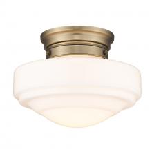  0508-SF MBS-VMG - Ingalls Semi-Flush in Modern Brass and Vintage Milk Glass Shade